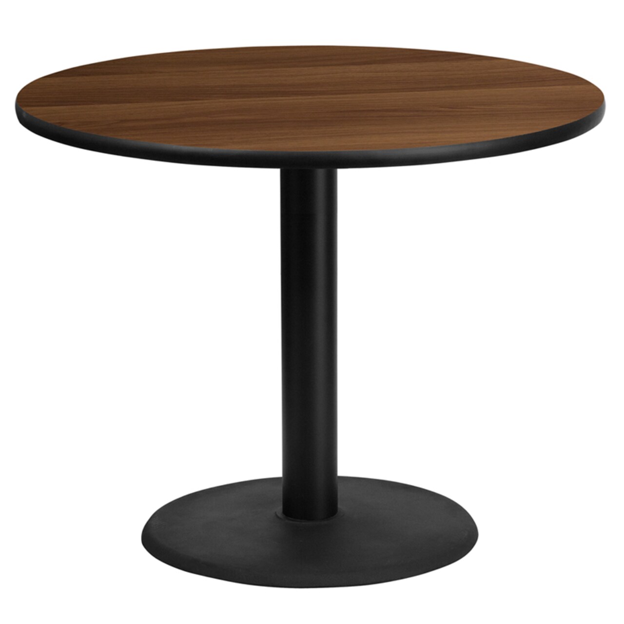 Flash Furniture 36 Round Walnut Laminate Table Top with 24 Round Table Height Base XU-RD-36-WALTB-TR24-GG